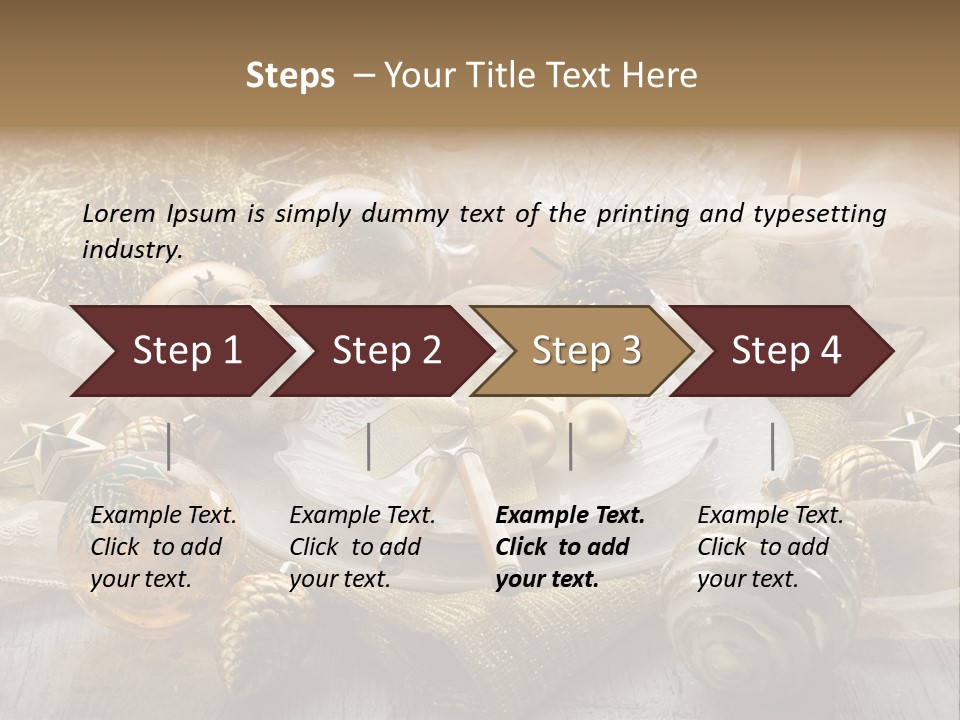 Christmas Table In Gold PowerPoint Template