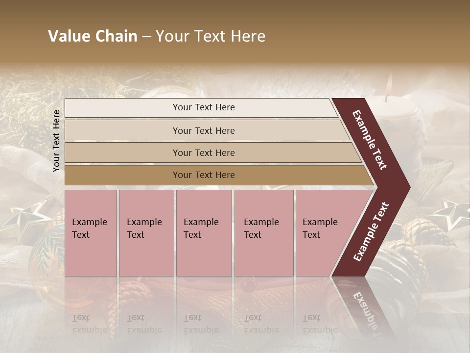 Christmas Table In Gold PowerPoint Template