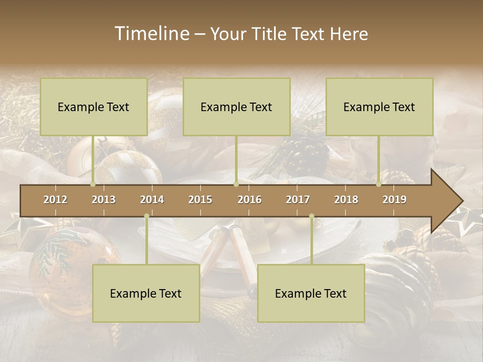 Christmas Table In Gold PowerPoint Template