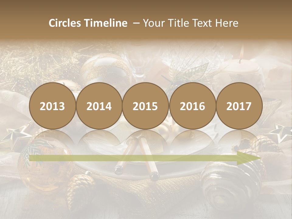 Christmas Table In Gold PowerPoint Template