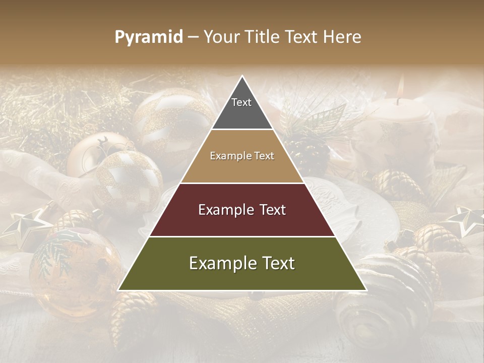 Christmas Table In Gold PowerPoint Template