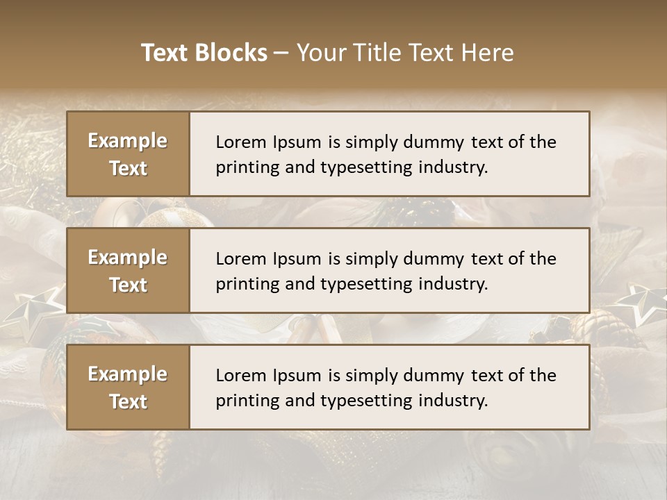 Christmas Table In Gold PowerPoint Template
