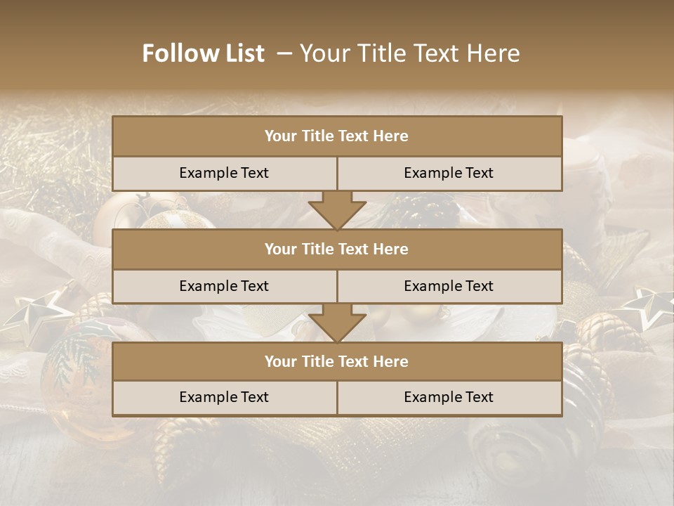 Christmas Table In Gold PowerPoint Template
