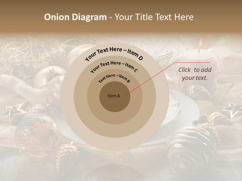 Christmas Table In Gold PowerPoint Template