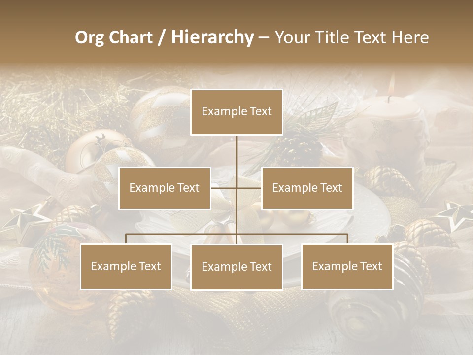 Christmas Table In Gold PowerPoint Template