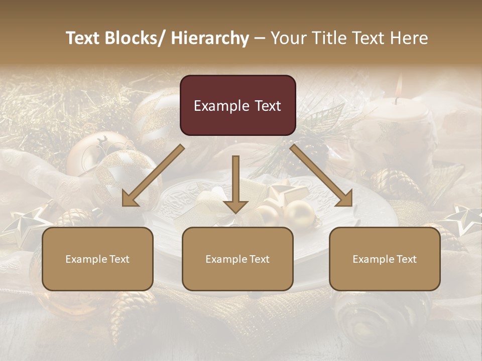 Christmas Table In Gold PowerPoint Template