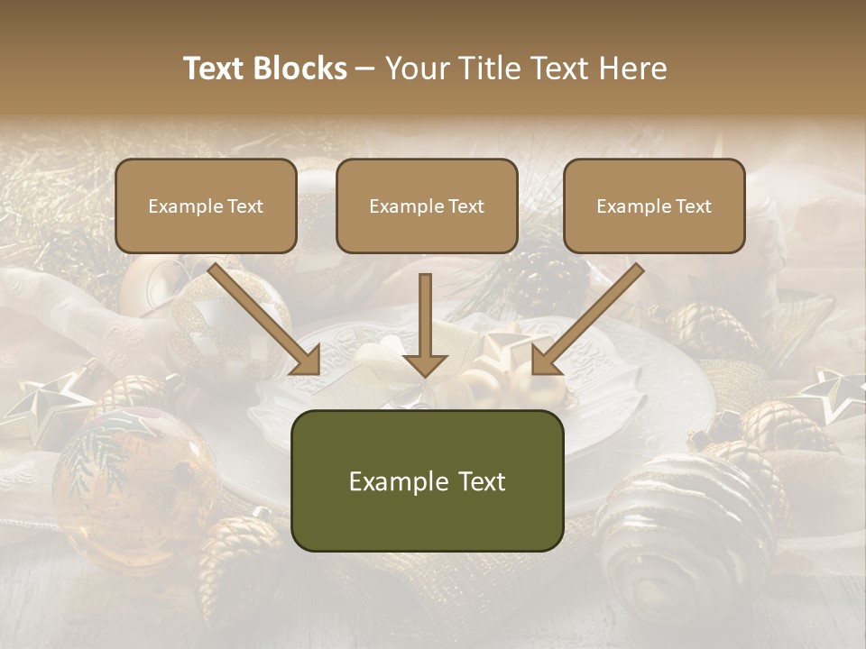 Christmas Table In Gold PowerPoint Template