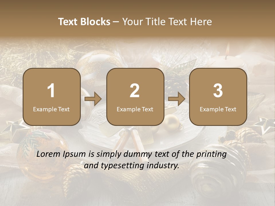 Christmas Table In Gold PowerPoint Template