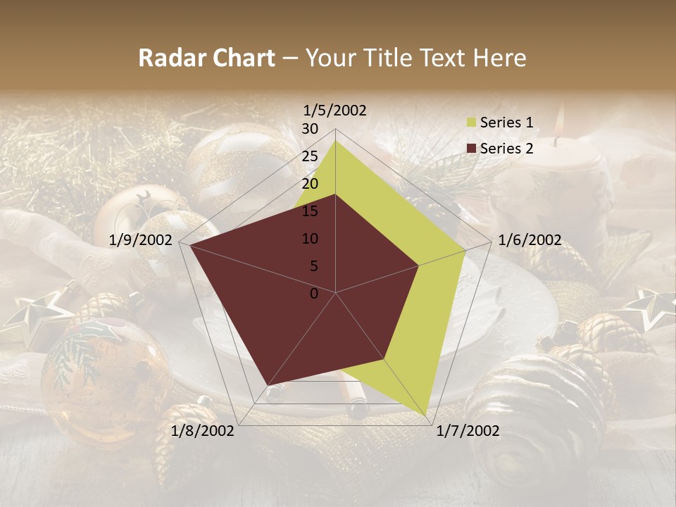 Christmas Table In Gold PowerPoint Template