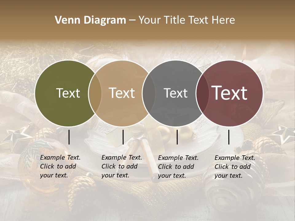 Christmas Table In Gold PowerPoint Template