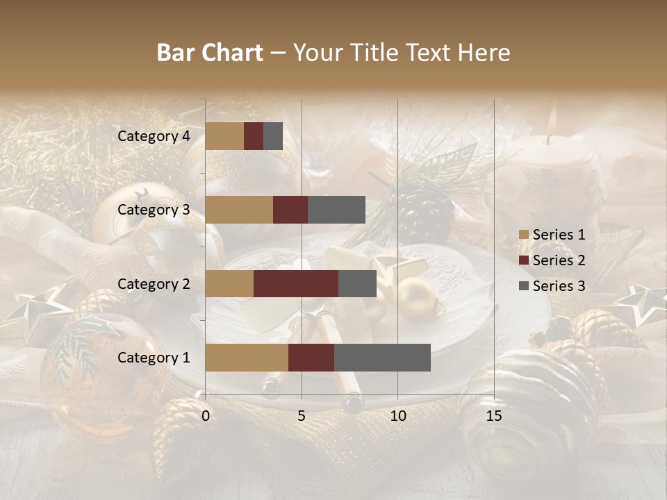 Christmas Table In Gold PowerPoint Template