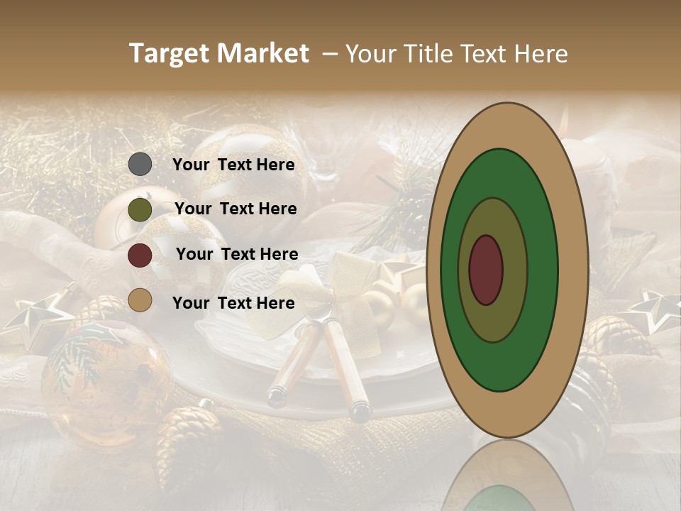 Christmas Table In Gold PowerPoint Template