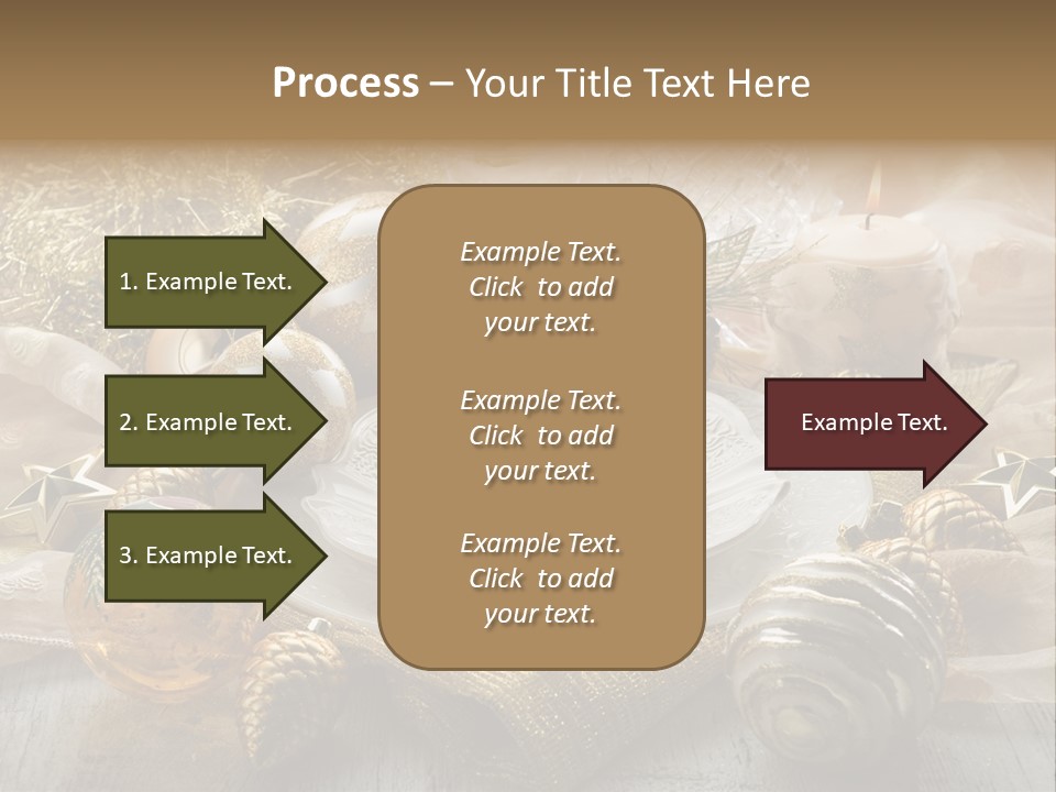 Christmas Table In Gold PowerPoint Template