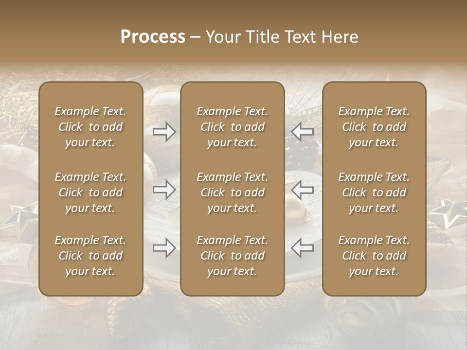 Christmas Table In Gold PowerPoint Template