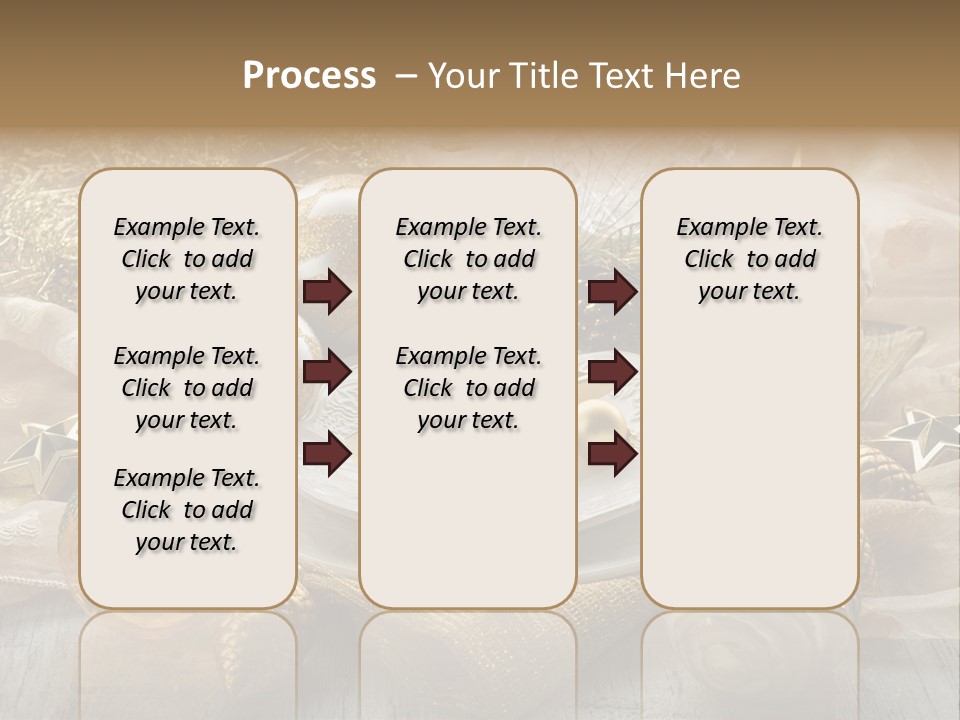 Christmas Table In Gold PowerPoint Template