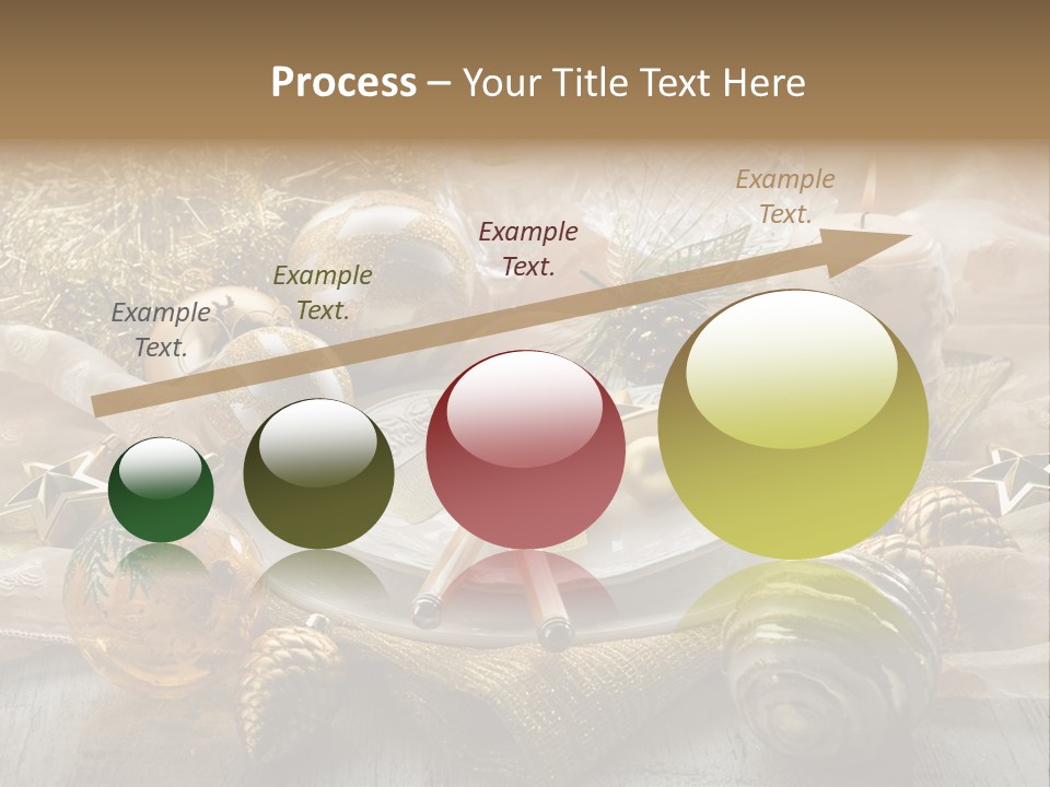 Christmas Table In Gold PowerPoint Template