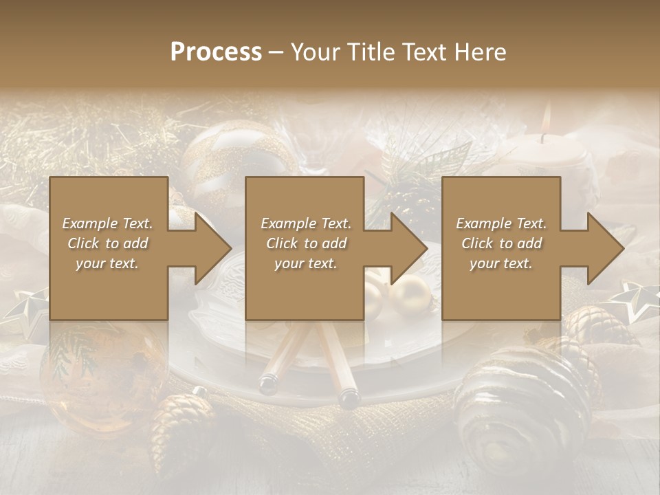 Christmas Table In Gold PowerPoint Template