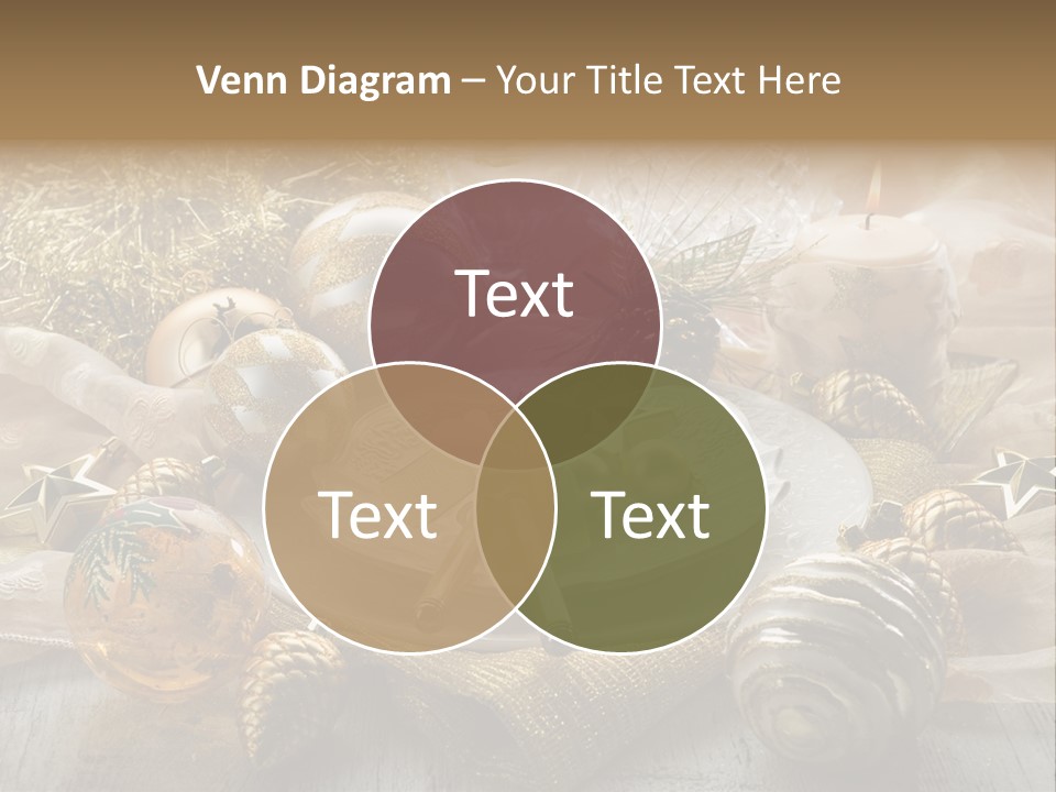 Christmas Table In Gold PowerPoint Template