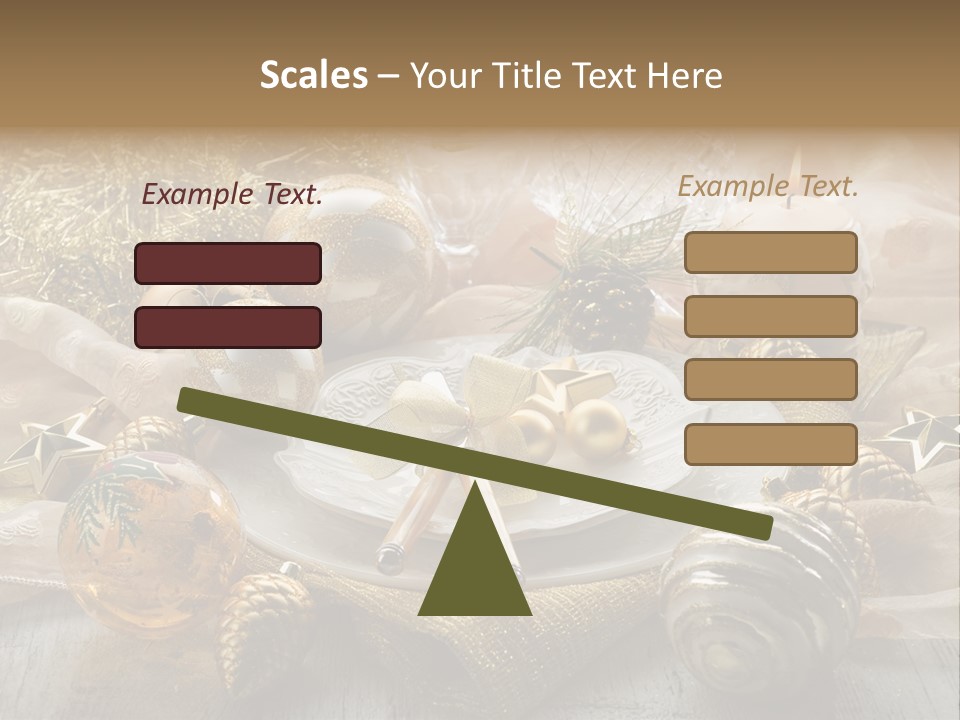 Christmas Table In Gold PowerPoint Template