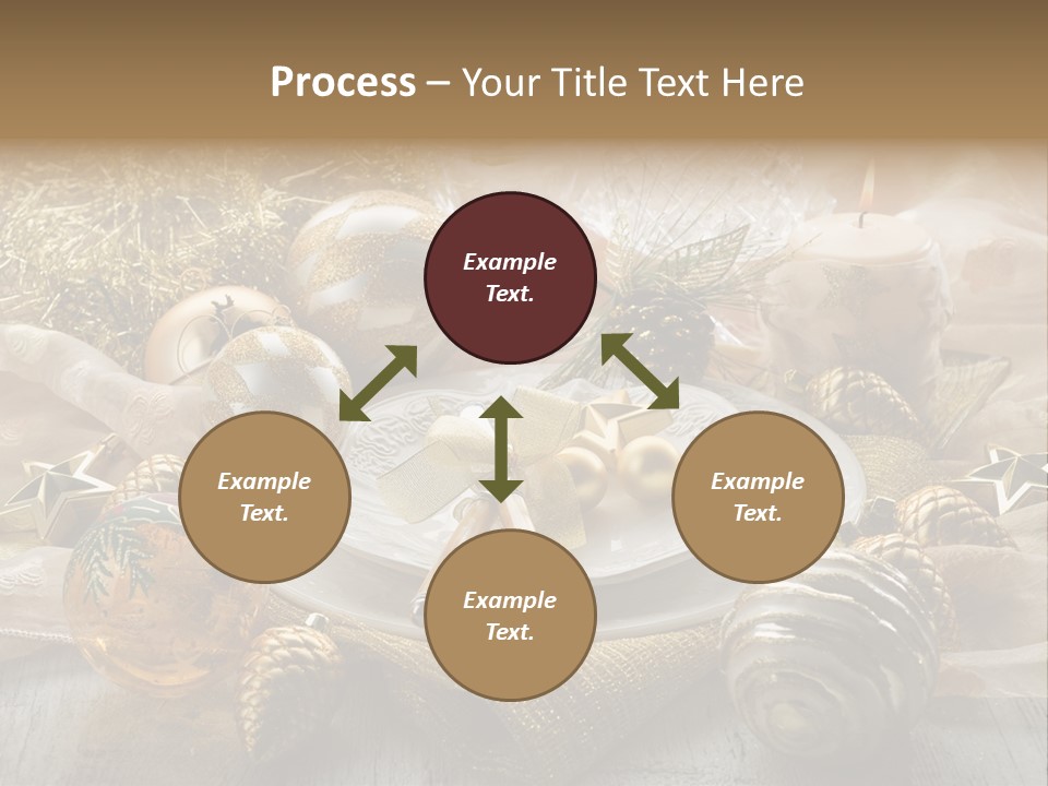 Christmas Table In Gold PowerPoint Template
