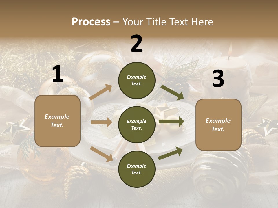 Christmas Table In Gold PowerPoint Template