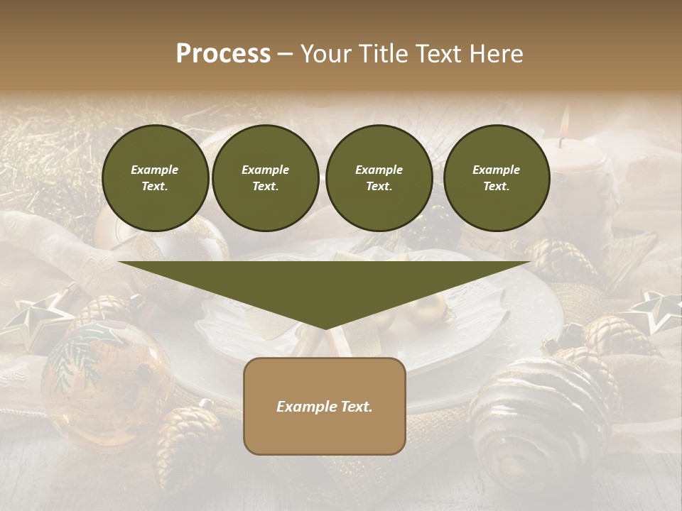 Christmas Table In Gold PowerPoint Template