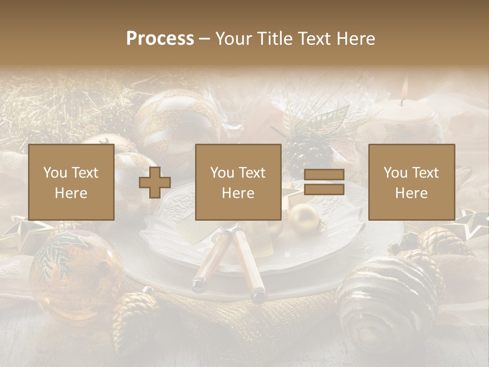 Christmas Table In Gold PowerPoint Template