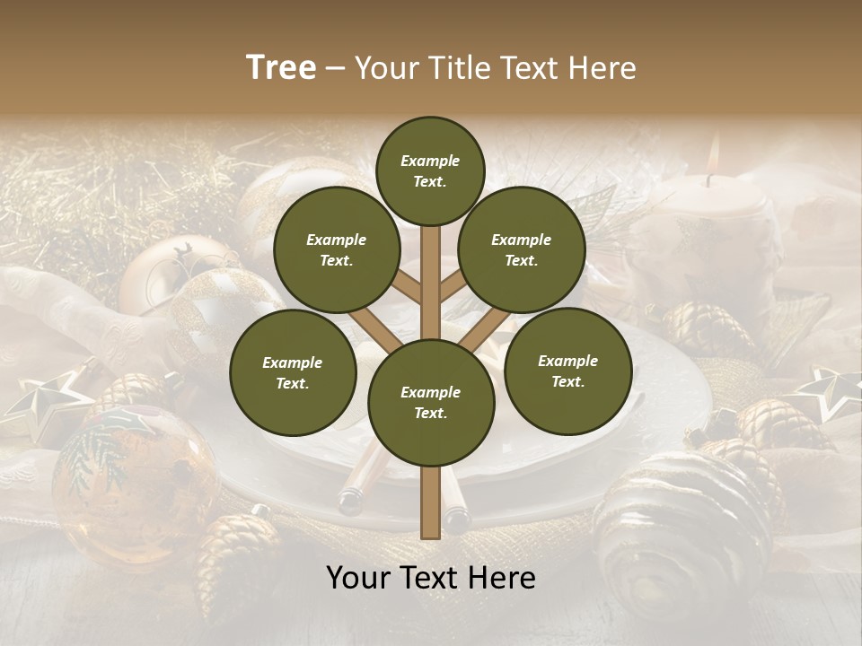 Christmas Table In Gold PowerPoint Template