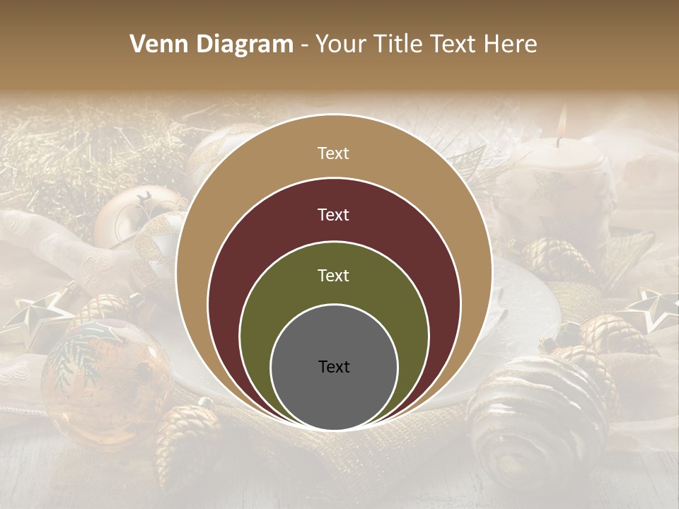 Christmas Table In Gold PowerPoint Template