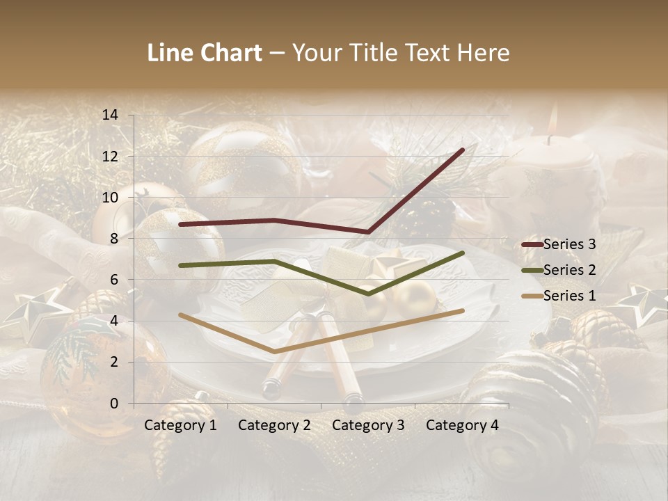 Christmas Table In Gold PowerPoint Template