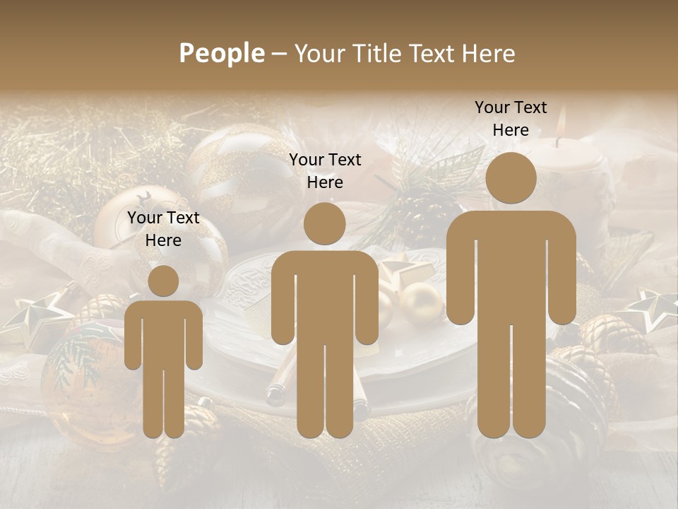 Christmas Table In Gold PowerPoint Template