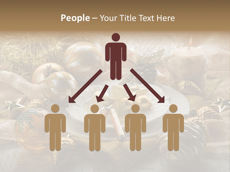Christmas Table In Gold PowerPoint Template