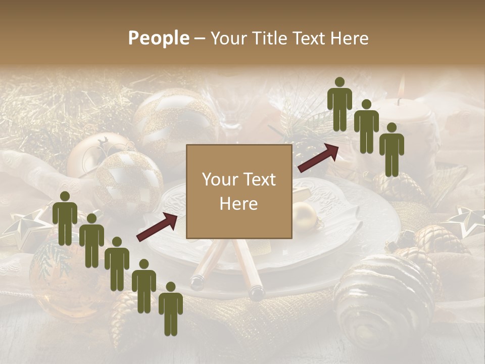 Christmas Table In Gold PowerPoint Template