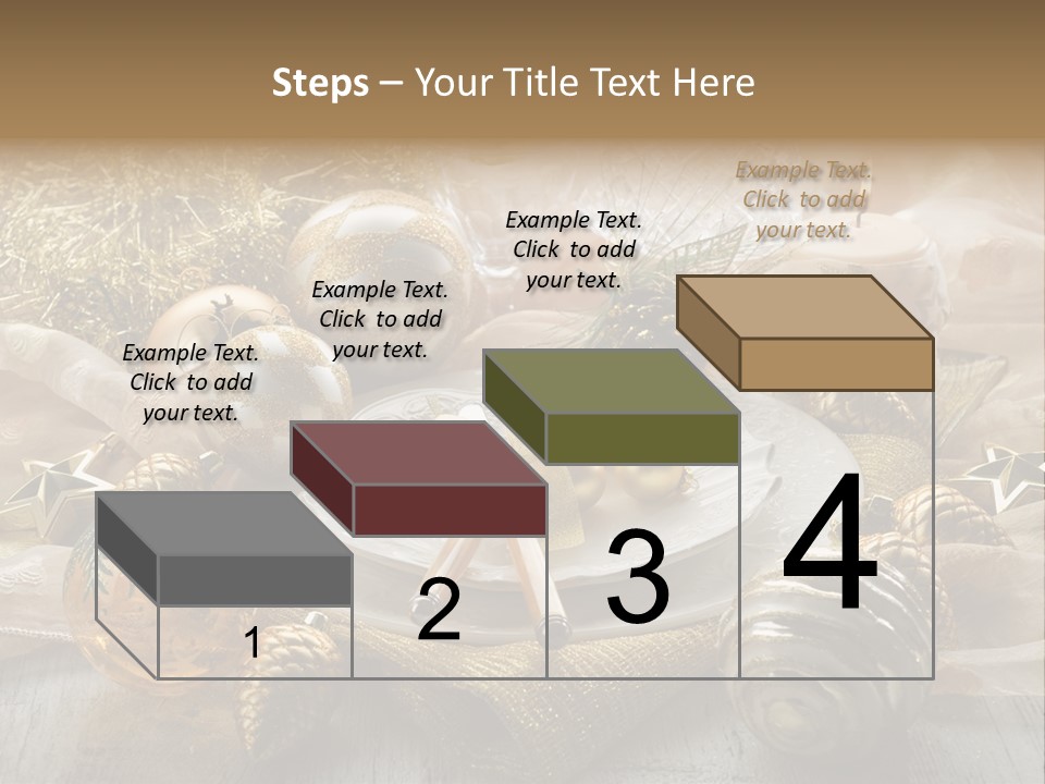 Christmas Table In Gold PowerPoint Template