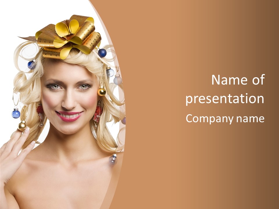 Christmas Hair PowerPoint Template