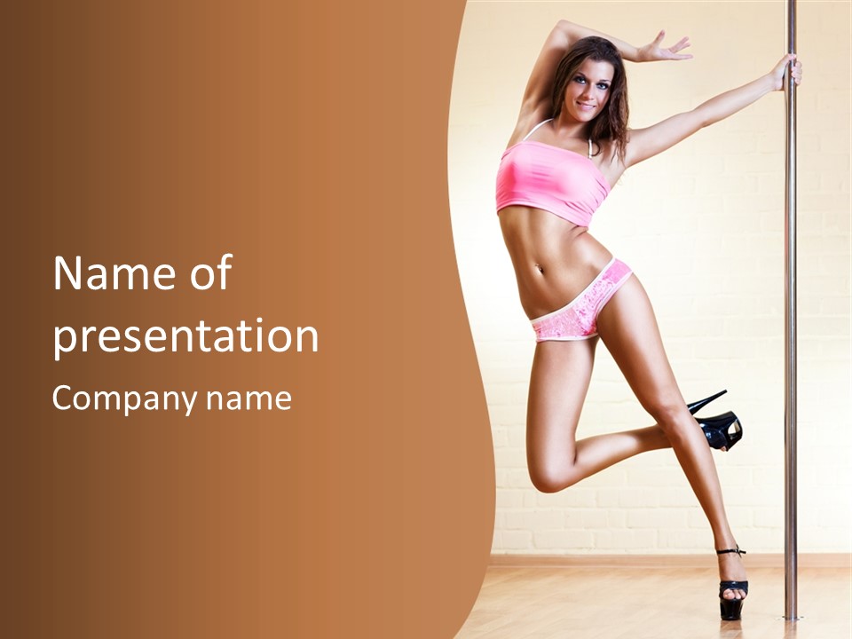 Smiling Underwear Exercising PowerPoint Template