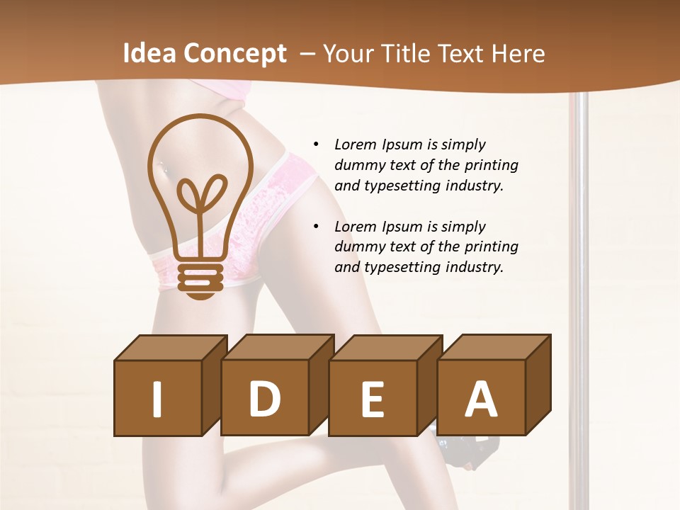 Smiling Underwear Exercising PowerPoint Template