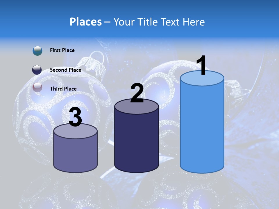 Blue Christmas Balls PowerPoint Template