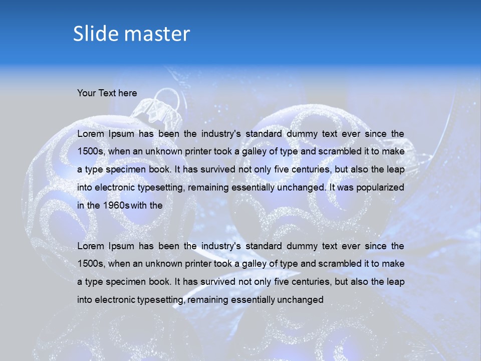 Blue Christmas Balls PowerPoint Template