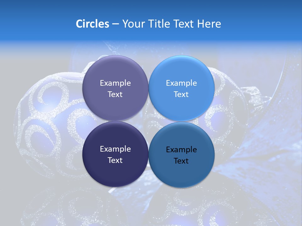 Blue Christmas Balls PowerPoint Template