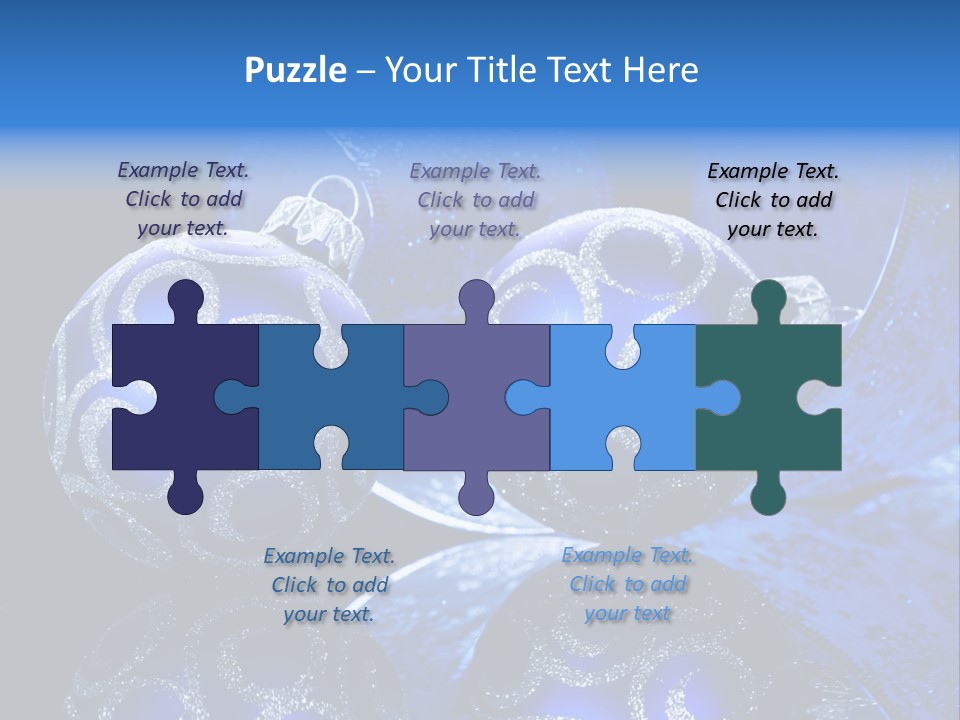 Blue Christmas Balls PowerPoint Template