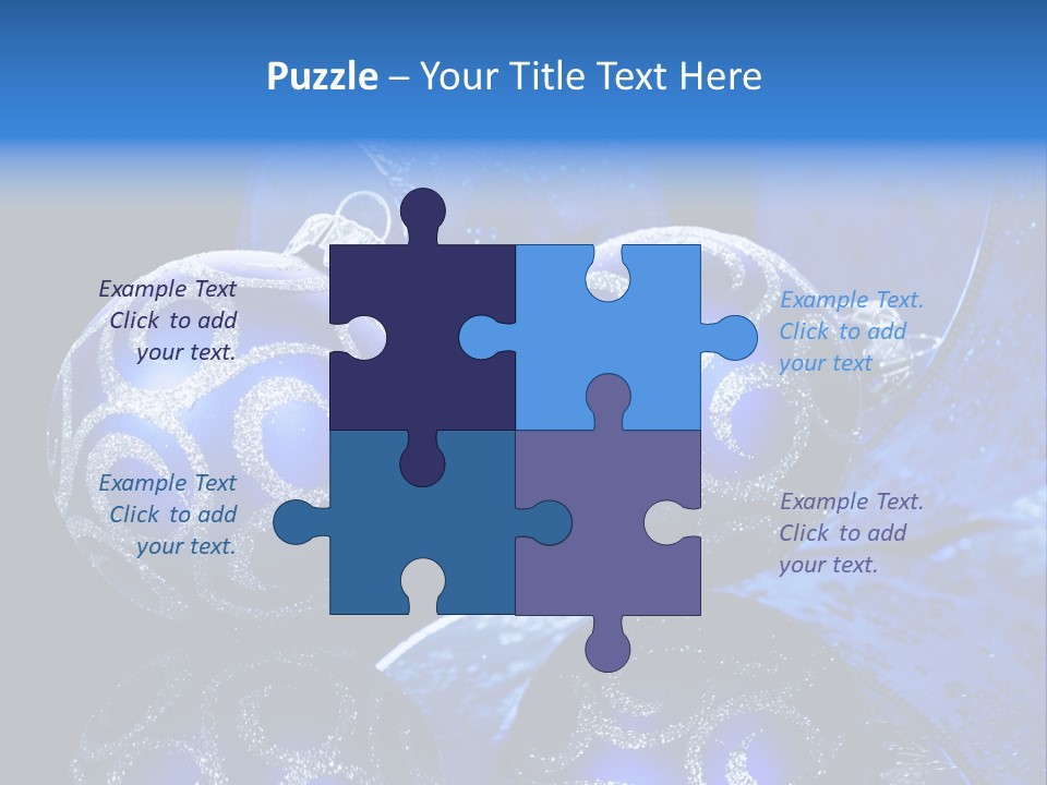 Blue Christmas Balls PowerPoint Template