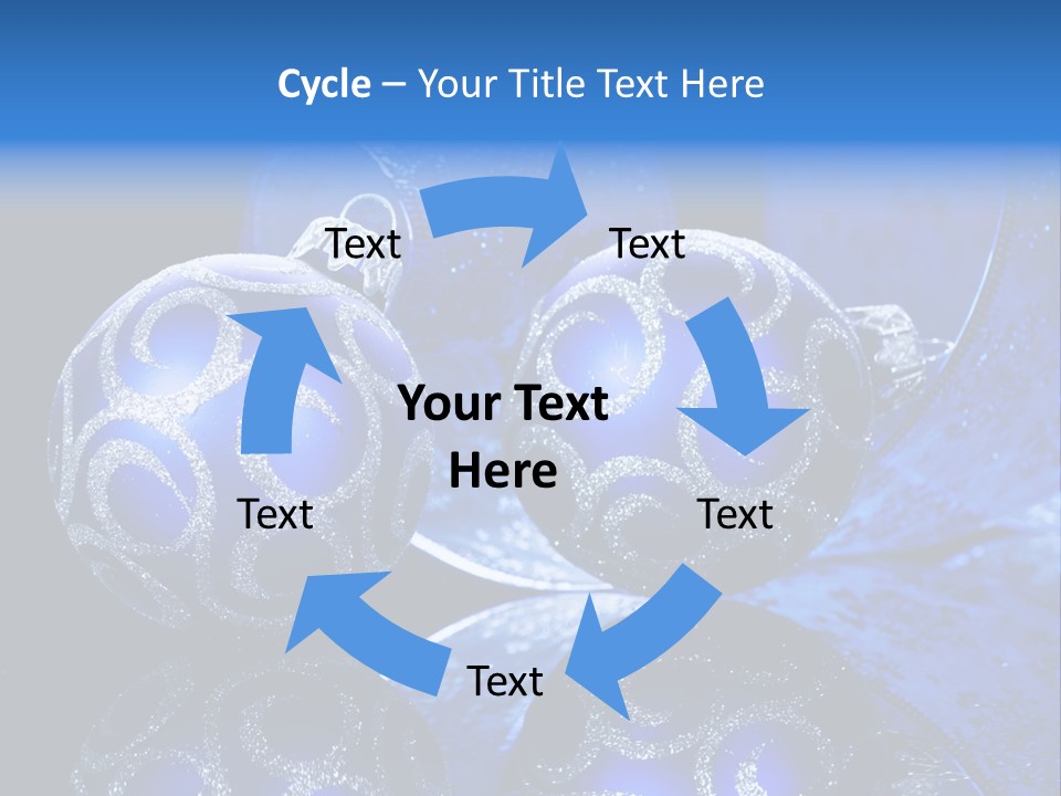 Blue Christmas Balls PowerPoint Template