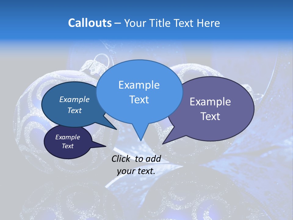 Blue Christmas Balls PowerPoint Template