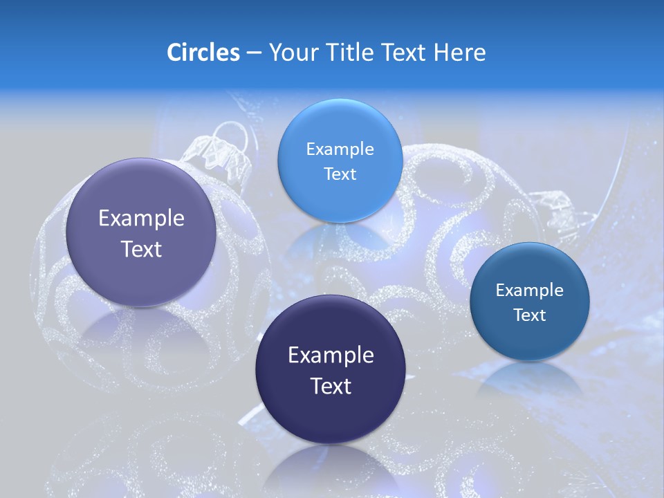Blue Christmas Balls PowerPoint Template