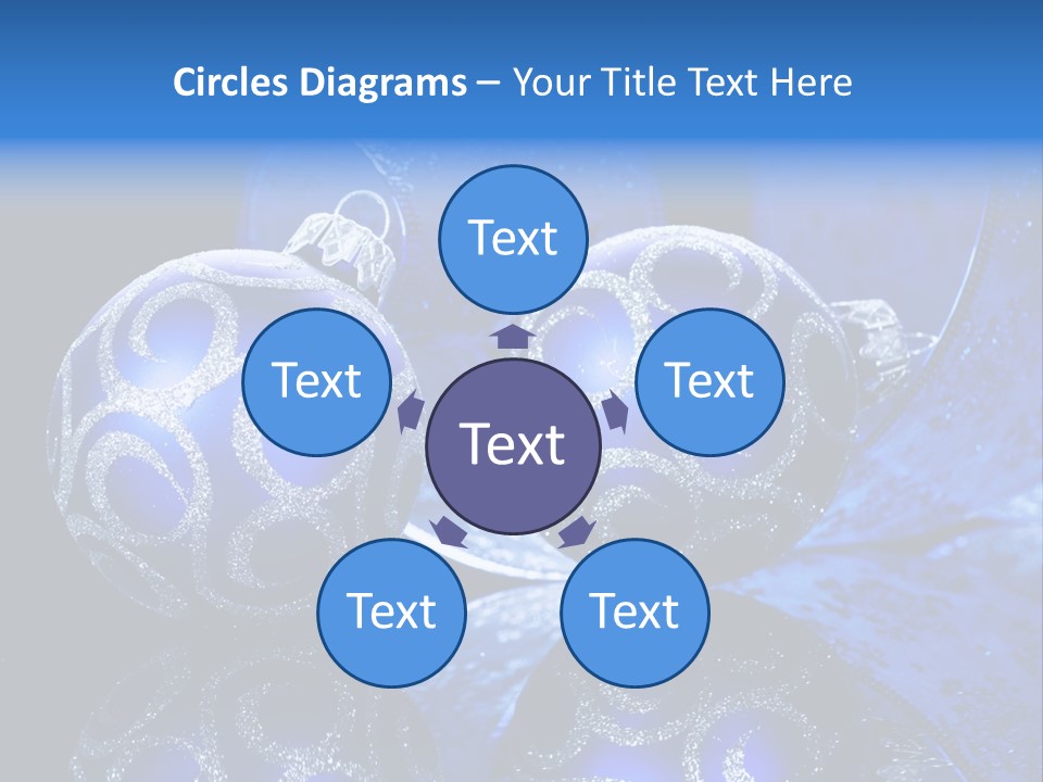 Blue Christmas Balls PowerPoint Template