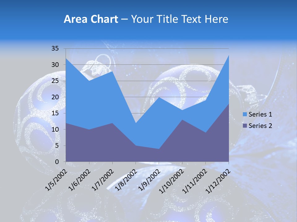 Blue Christmas Balls PowerPoint Template
