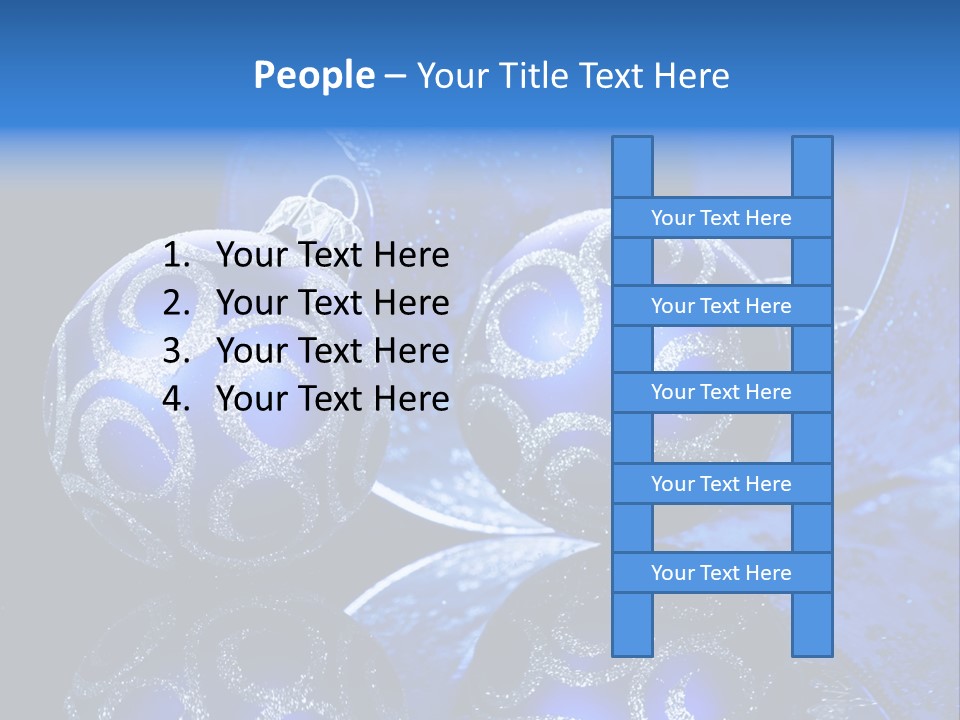 Blue Christmas Balls PowerPoint Template