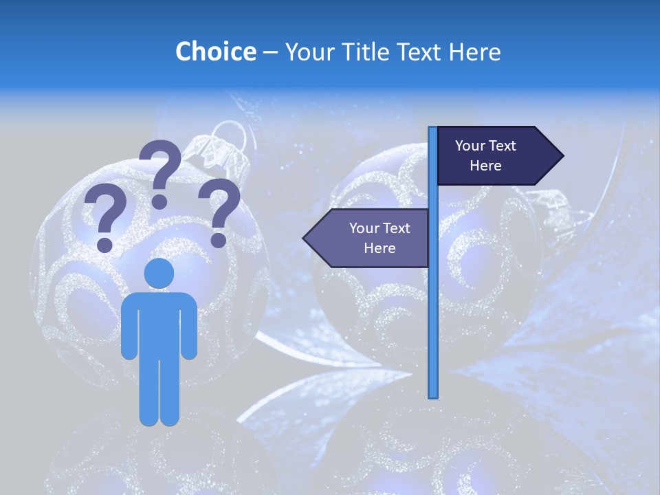 Blue Christmas Balls PowerPoint Template