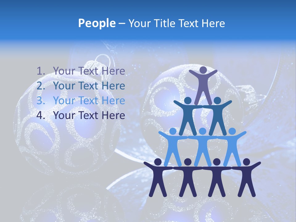 Blue Christmas Balls PowerPoint Template